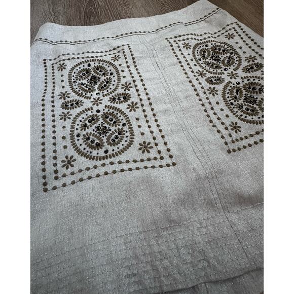 Floreat Athropologie|First Rays Embroidered Skirt|SZ 6 - Picture 9 of 9